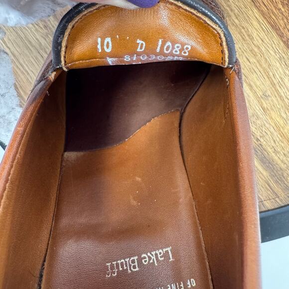 Allen Edmonds Lake Bluff Penny Loafers Brown Weave Men's Size 10 D - Picture 11 of 12